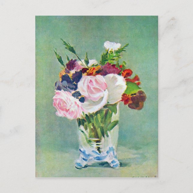 Postal Vida con flores por Edouard Manet (Anverso)