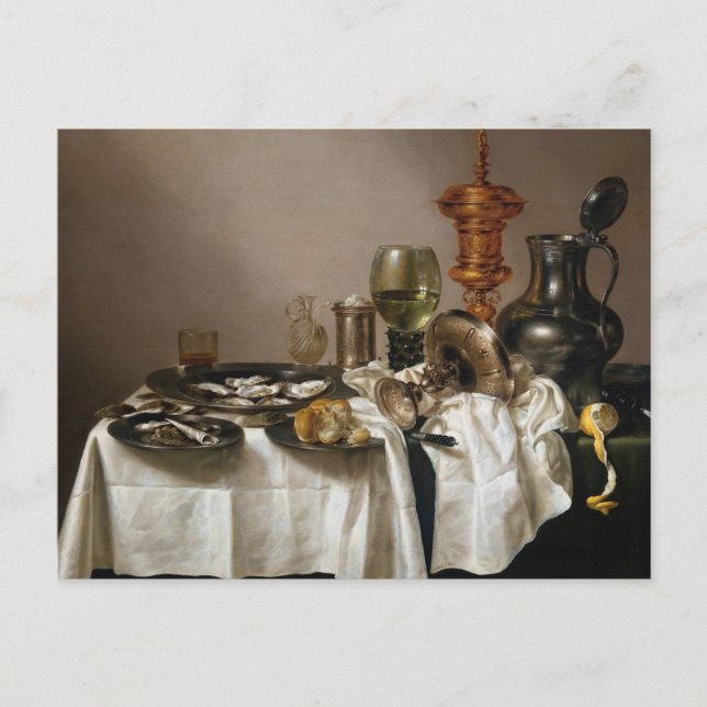 Postal Vida con goblet dorado - Willem Claesz. Heda (Anverso)