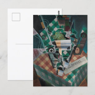 Postal Vida con manteles de cuadros de Juan Gris