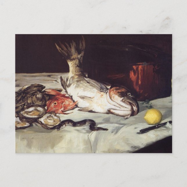 Postal Vida con pescado - Edouard Manet (Anverso)
