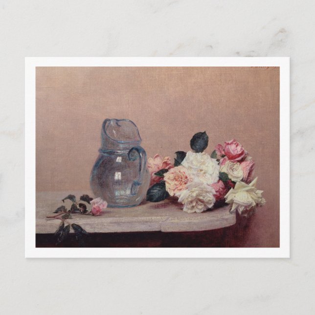 Postal Vida con Rosas, 1889 (aceite sobre lienzo) (Anverso)