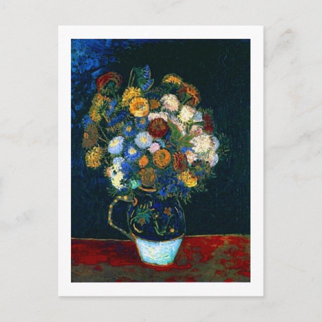 Postal Vida con Zinnias Van Gogh Bella Artes (Anverso)