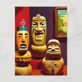Postal Vida cubierta de Tiki, Ken Gage Art