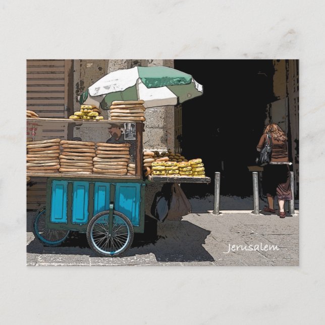 Postal Vida de cada día en la calle de Jerusalén (Anverso)