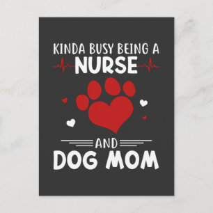 Postal Vida de enfermería   Enfermera Y Perro Mamá