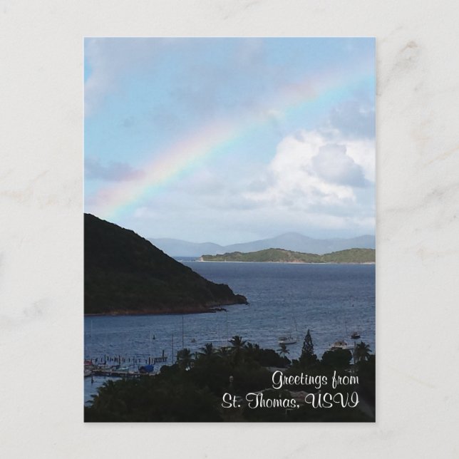 Postal Vida de isla del arcoiris caribeño (Anverso)