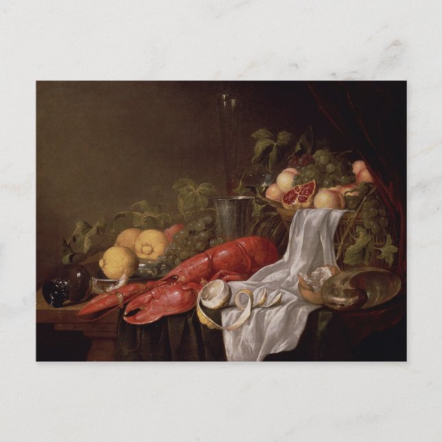 Postal Vida de la fruta y langosta (Anverso)