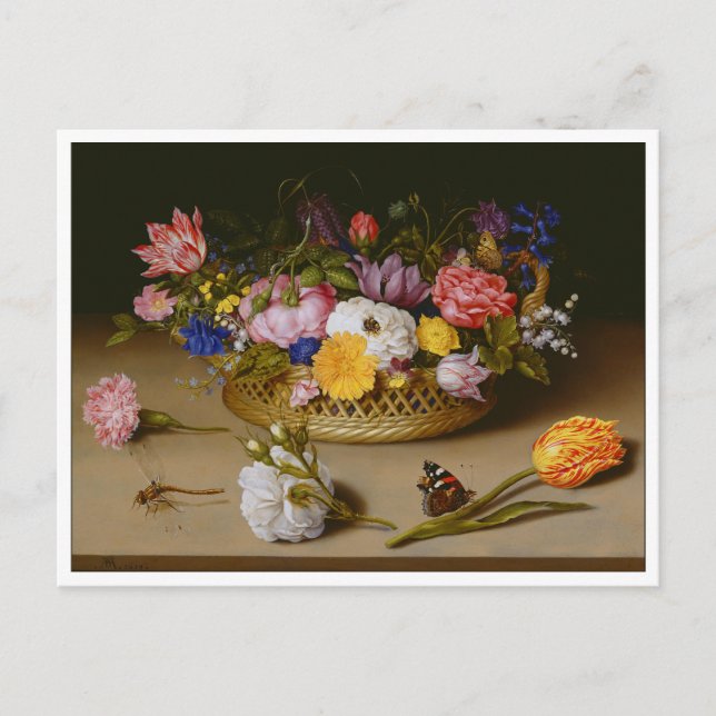 Postal Vida de las flores por Bosschaert (Anverso)