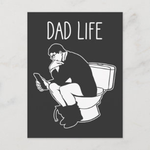 Postal Vida de papá divertida Día del padre Inodoro Papá 