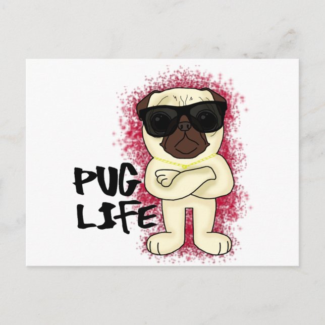 Postal Vida de Pug (Anverso)