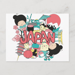 Postal Vida del desfile asiático por la cultura japonesa