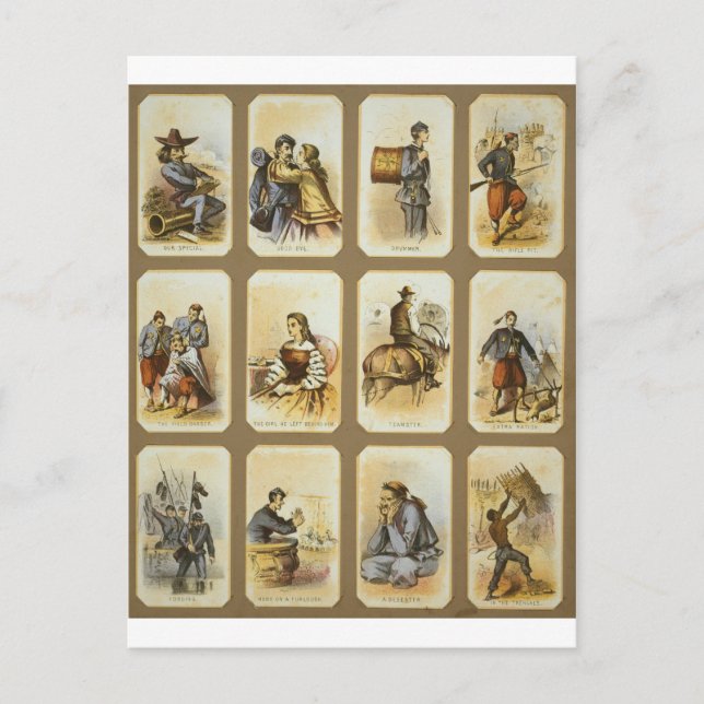 Postal Vida diaria en el campamento militar de la Unión e (Anverso)