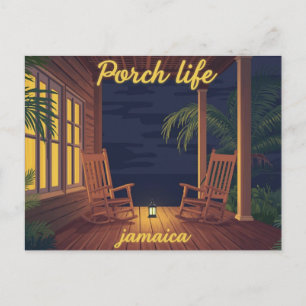 Postal Vida en el porche de Jamaica por la tarde 