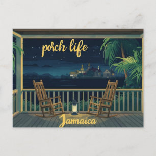 Postal Vida en el porche de Jamaica por la tarde