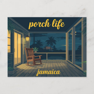 Postal Vida en el porche de Jamaica por la tarde 