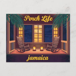 Postal Vida en el porche de Jamaica por la tarde 