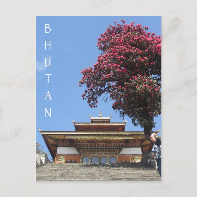 Postal vida en el templo de bhutan (Anverso)