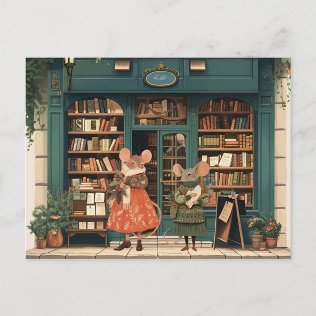 Postal Vida en la ciudad de los ratones - Sra. Otis y Sra (Anverso)