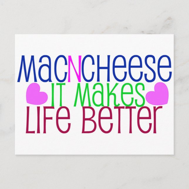 Postal Vida en Mac y Queso (Anverso)