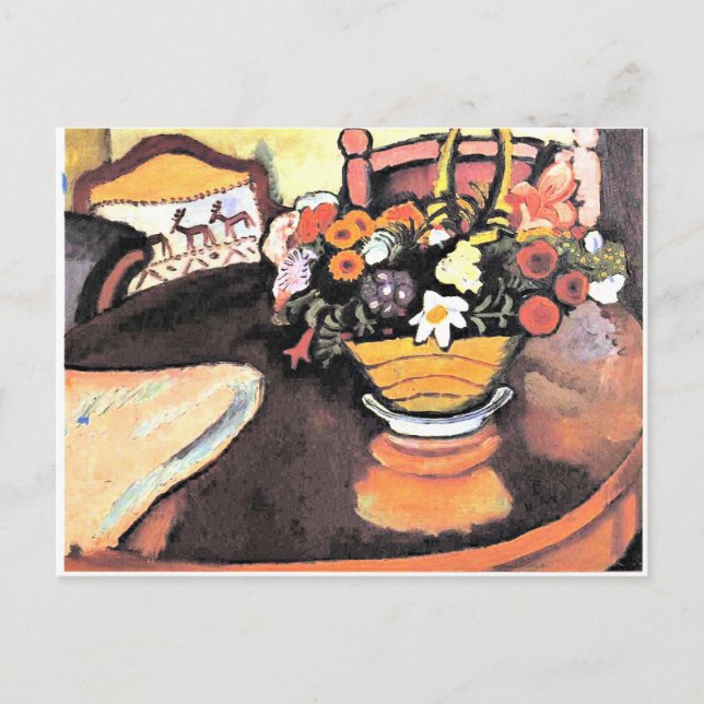 Postal Vida fija con almohada con diseño de ciervo y Bouq (Anverso)