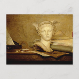 Postal Vida fija con atributos de las artes, 1765-66
