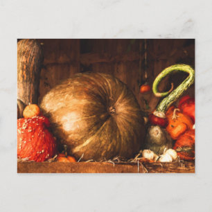 Postal Vida fija con calabazas