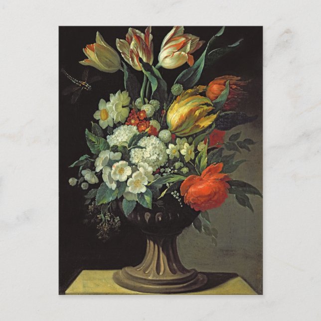 Postal Vida fija con flores, 1764 (Anverso)