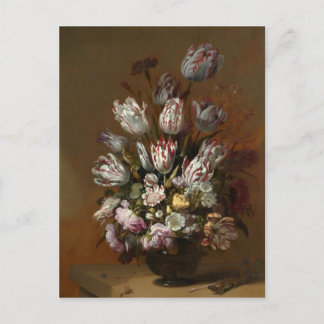Postal Vida fija con flores Bella Artes Hans Bollongier