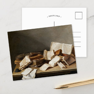 Postal Vida fija con libros   Jan Davidsz de Heem