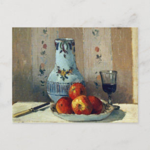 Postal Vida fija con manzanas y lanzador - Pissarro
