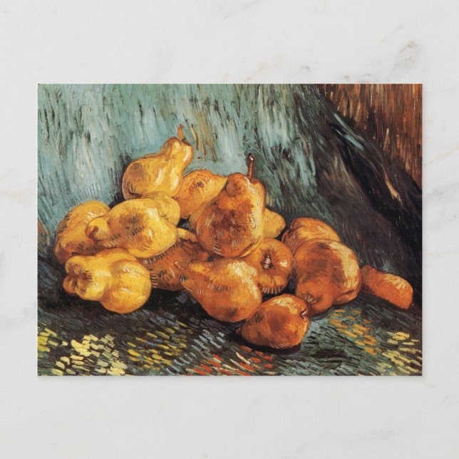 Postal Vida fija con Quince Pears Van Gogh Bella Artes (Anverso)