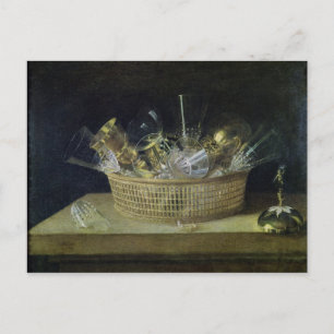 Postal Vida fija con una cesta de gafas, 1644