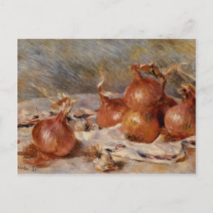 Postal Vida fija de Renoir con cebollas (1881)