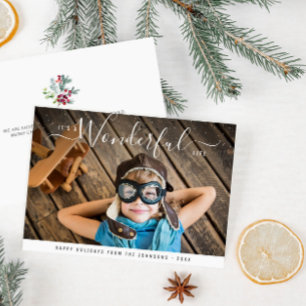Postal vida maravillosa   navidades con letras elegantes