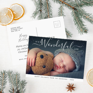 Postal vida maravillosa   navidades de escritura a mano m