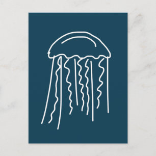 Postal Vida marina de las medusas acuática moderna