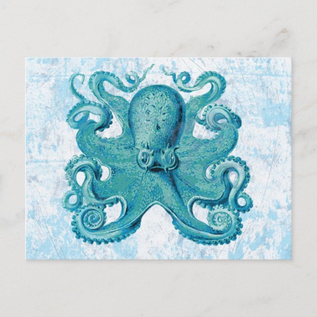 Postal Vida marina Octopus Ocean Animals Beach Life (Anverso)