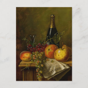 Postal Vida muerta con fruta por William Michael Harnett