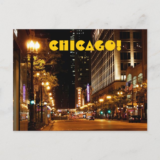 Postal vida nocturna de chicago (Anverso)