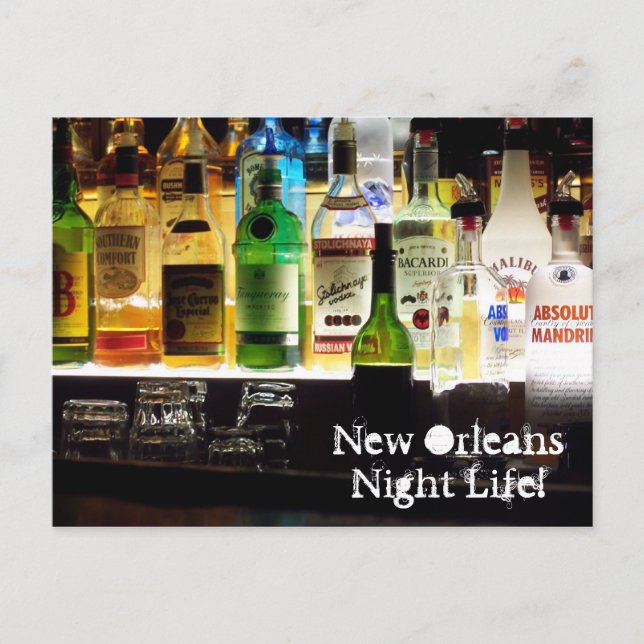 Postal ¡Vida nocturna de Nueva Orleans! (Anverso)