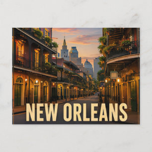 Postal Vida nocturna del Barrio Francés de Nueva Orleans