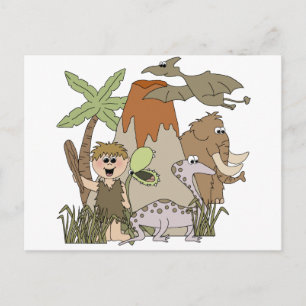 Postal Vida prehistórica del niño