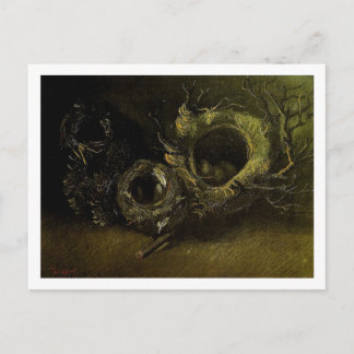 Postal Vida tres nidos de pájaro Van Gogh Bella Artes