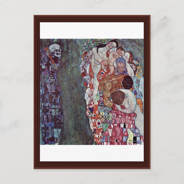 Postal Vida Y Muerte Por Klimt Gustav (Anverso)