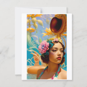 Postal Vidas acuáticas y amantes
