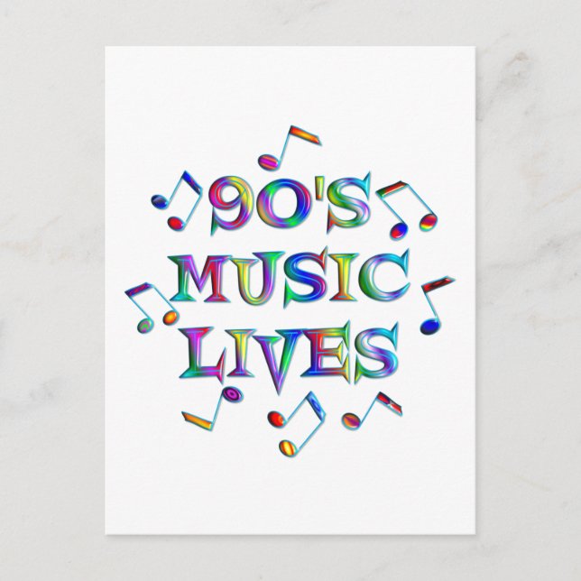 Postal Vidas musicales de los años 90 (Anverso)