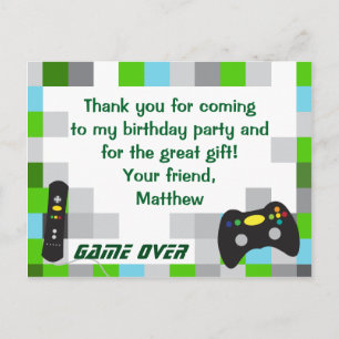 Postal Video Game Truck Birthday Party Gracias