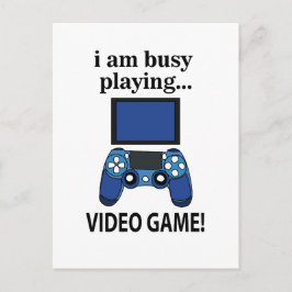 Postal Videojuego Estoy ocupado Jugando Videojuego