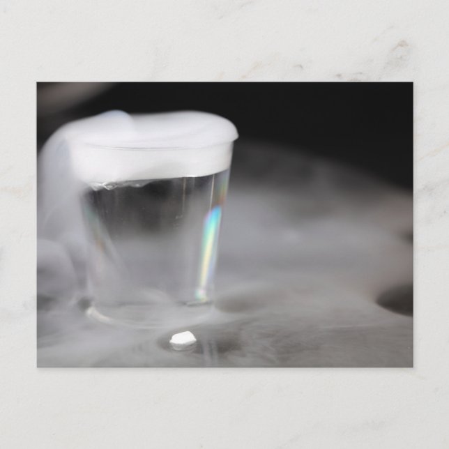 Postal Vidrio con agua y hielo seco (Anverso)