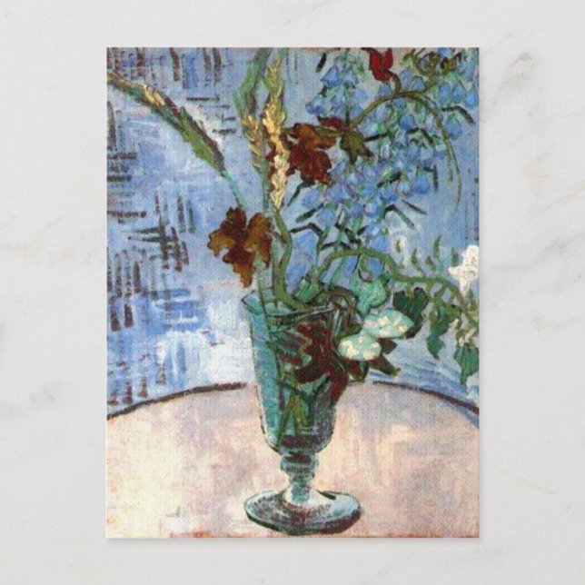 Postal Vidrio con flores silvestres, Vincent van Gogh (Anverso)